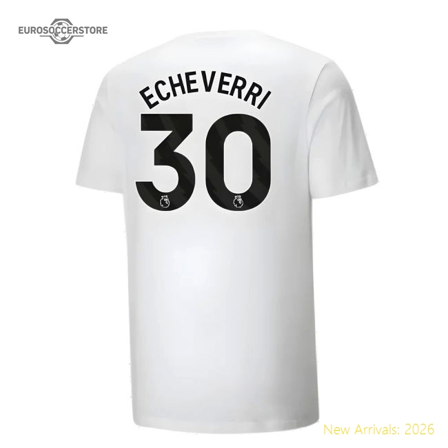 2024-2025 Man City ftblCulture Tee (White) (Echeverri 30)-Football Jersey Hub