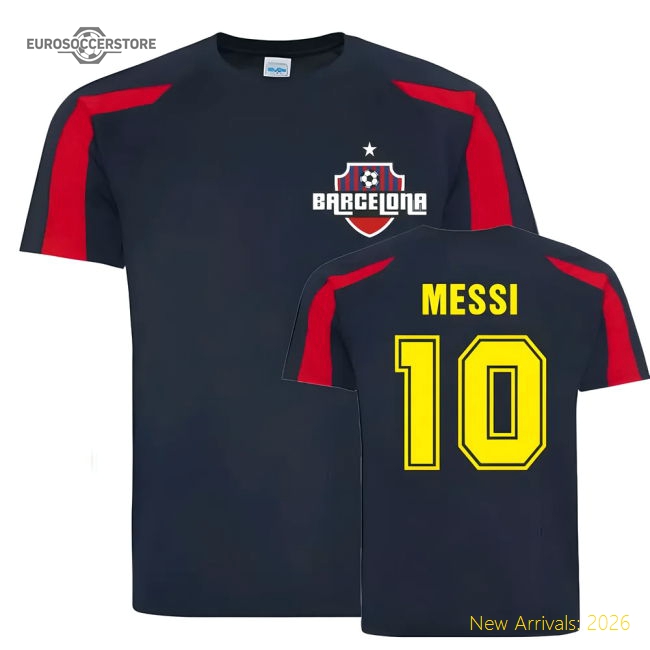 Lionel Messi Barcelona Sports Training Jersey (Navy)-Football Jersey Hub