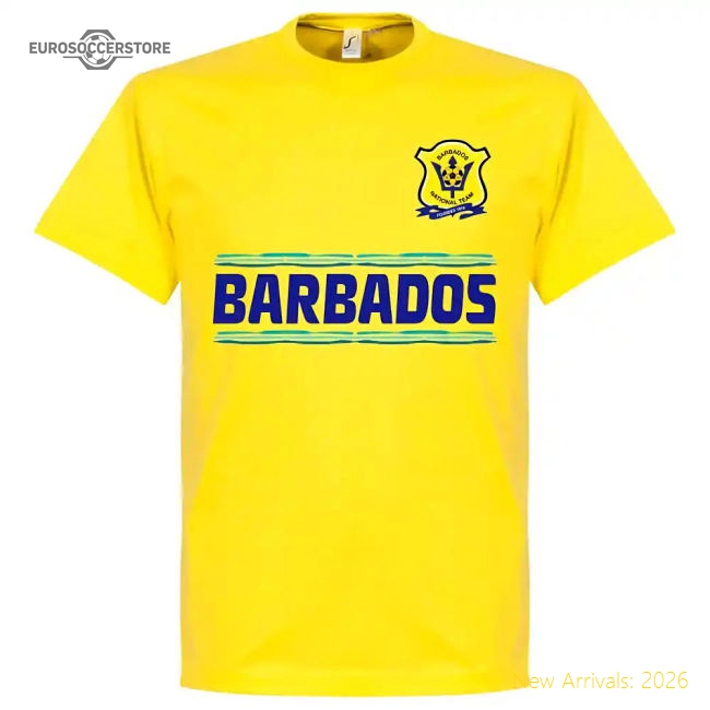 Barbados Team T-Shirt - Yellow-Football Jersey Hub