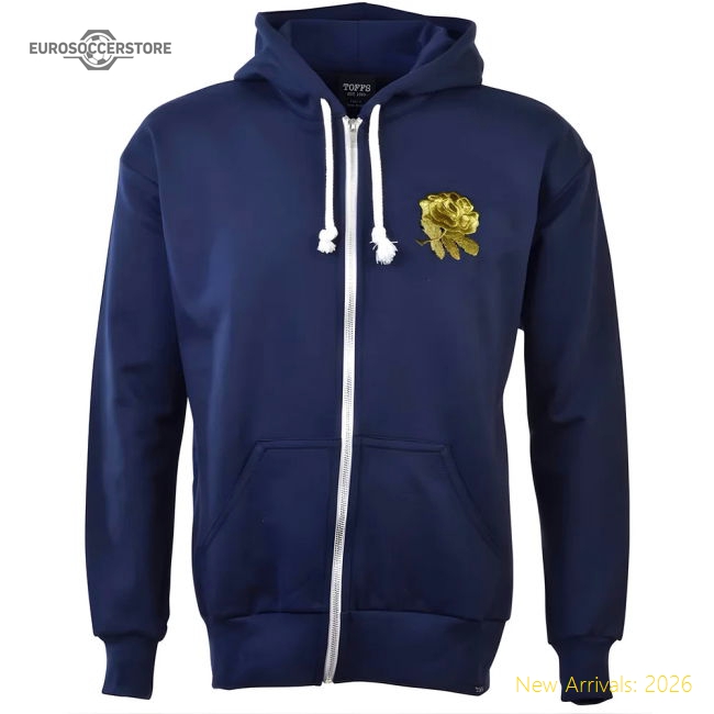 England Rugby 6 Nations Gold Rose Zip Hoodie - Navy-Football Jersey Hub