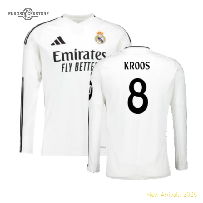 2024-2025 Real Madrid Long Sleeve Home Shirt (Kroos 8)-Football Jersey Hub