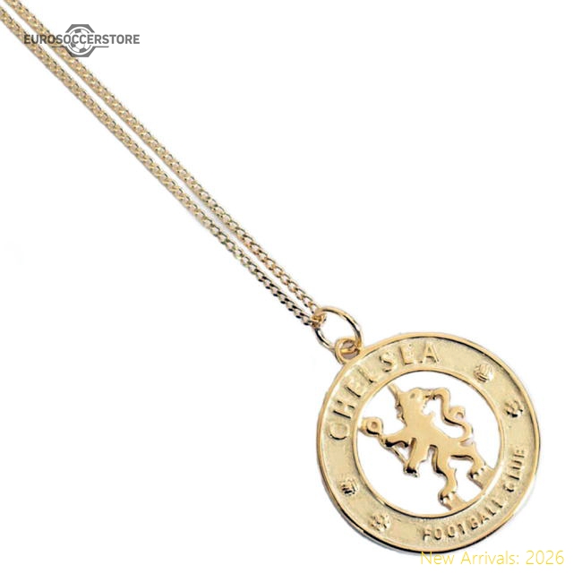 Chelsea FC 18ct Gold Plated on Silver Pendant & Chain-Football Jersey Hub