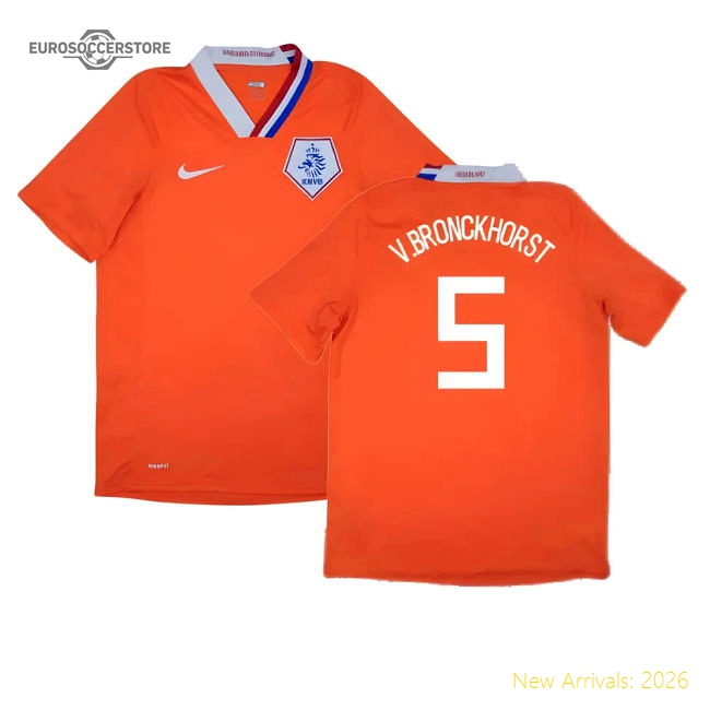 Holland 2008-10 Home Shirt ((Excellent) XL) (V.Bronckhorst 5)-Football Jersey Hub