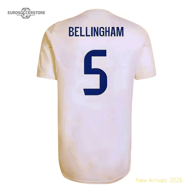 2025-2026 Real Madrid EU Training Jersey (White) (Bellingham 5)-Football Jersey Hub