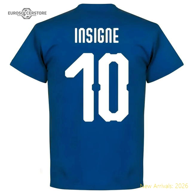 Italy Insigne 10 Team T-Shirt - Royal-Football Jersey Hub