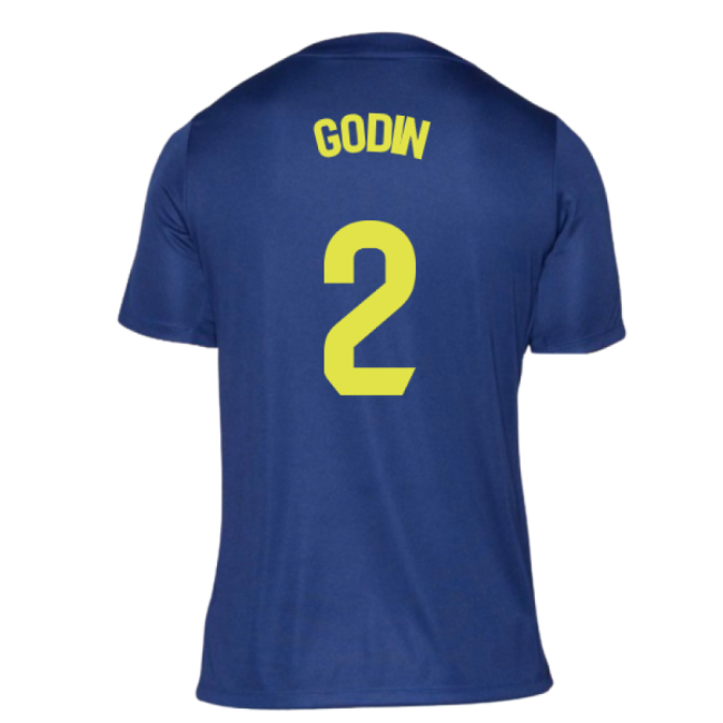 2025-2026 Atletico Madrid Pre-Match Shirt (Blue-Yellow) (Godin 2)-Football Jersey Hub