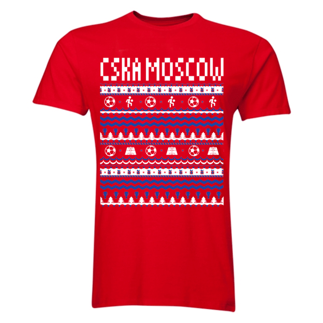 CSKA Moscow Christmas T-Shirt (Red)-Football Jersey Hub
