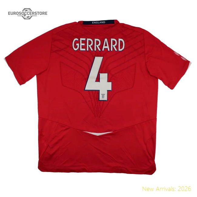 England 2008-10 Away Shirt (XXL) Gerrard #4 (Excellent)-Football Jersey Hub