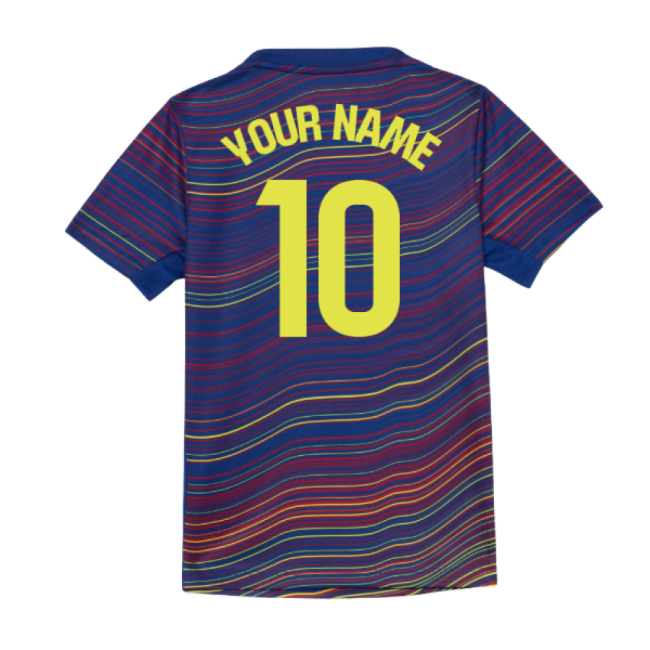 2025-2026 Barcelona Academy Pro Pre Match Shirt (Blue) - Kids (Your Name)-Football Jersey Hub