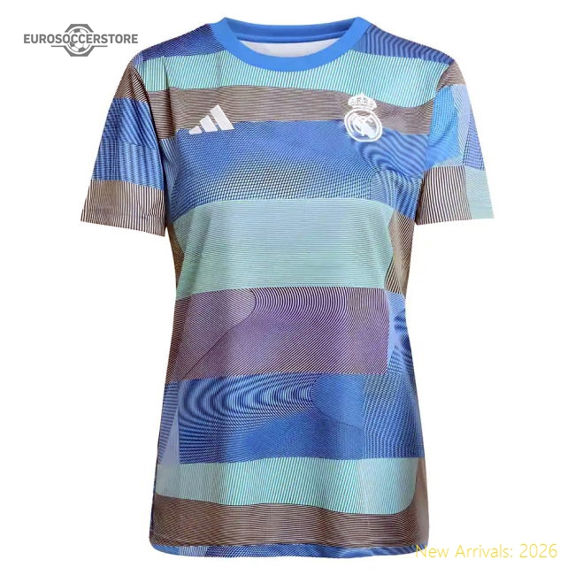 2025-2026 Real Madrid Pre-Match Shirt (Bluebird) - Womens-Football Jersey Hub