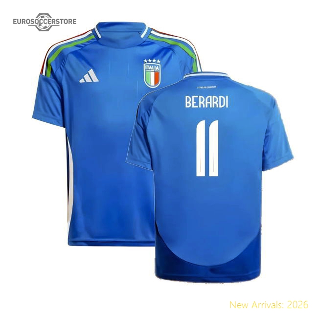2024-2025 Italy Home Shirt (Kids) (BERARDI 11)-Football Jersey Hub
