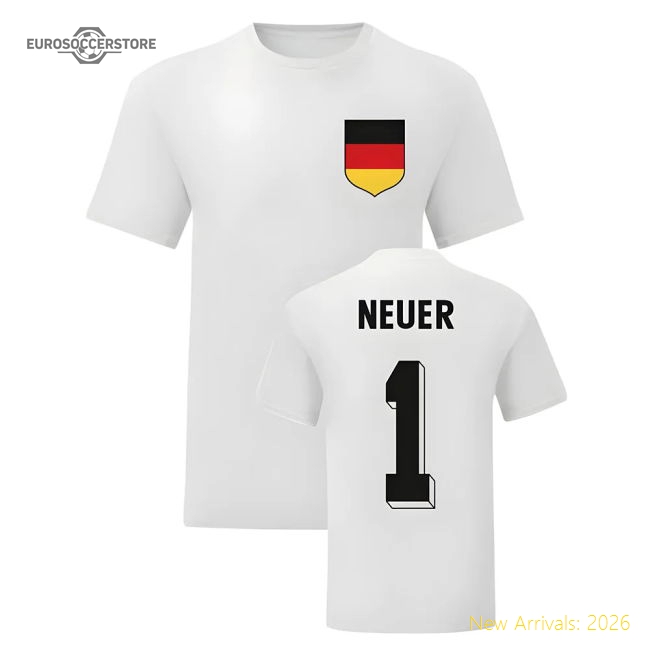 Manuel Neuer Germany National Hero Tee\'s (White)-Football Jersey Hub