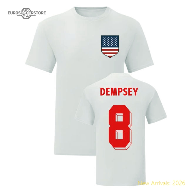 Clint Dempsey USA National Hero Tee (White)-Football Jersey Hub