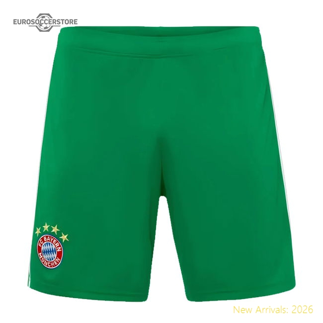 2019-2020 Bayern Munich Adidas Home Goalkeeper Shorts (Green) - Kids-Football Jersey Hub