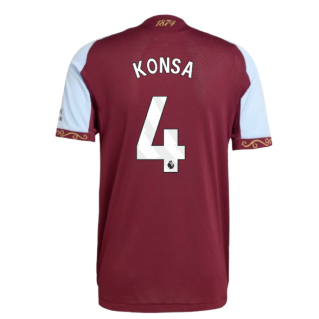 2025-2026 Aston Villa Authentic Home Shirt (Konsa 4)-Football Jersey Hub