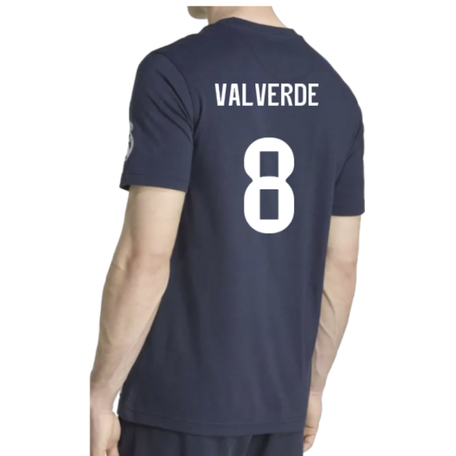 2025-2026 Real Madrid US Tee (Navy) (Valverde 8)-Football Jersey Hub