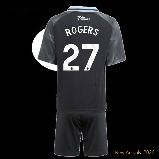 2025-2026 Aston Villa Away Mini Kit (Rogers 27)-Football Jersey Hub