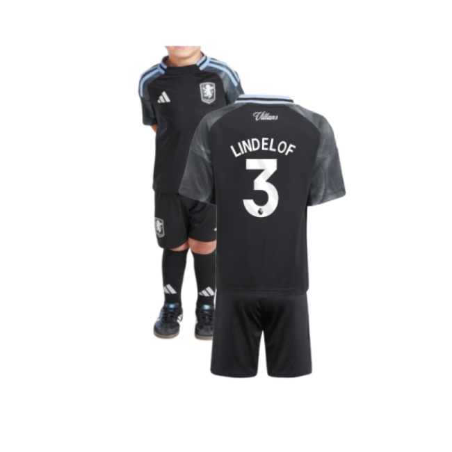 2025-2026 Aston Villa Away Mini Kit (Lindelof 3)-Football Jersey Hub