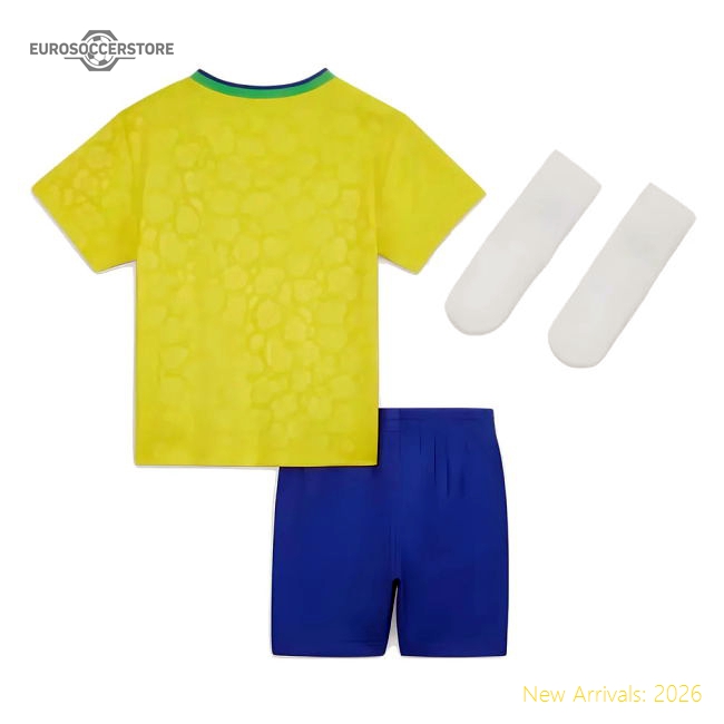 2022-2023 Brazil Home Little Boys Mini Kit (Casemiro 5)-Football Jersey Hub