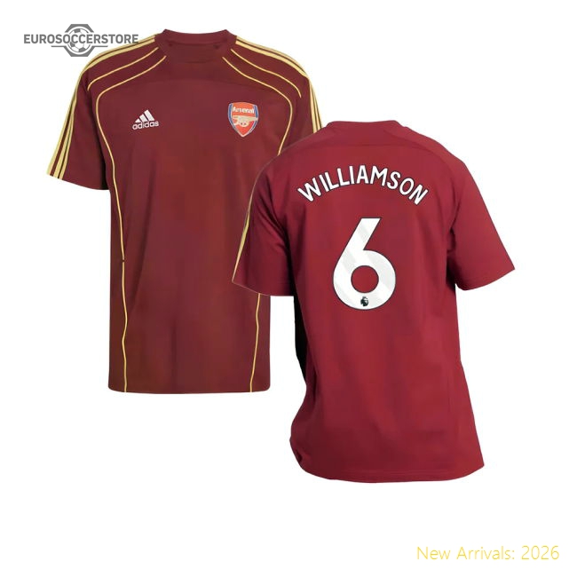2025-2026 Arsenal UBP Tee (Noble Maroon) (Williamson 6)-Football Jersey Hub