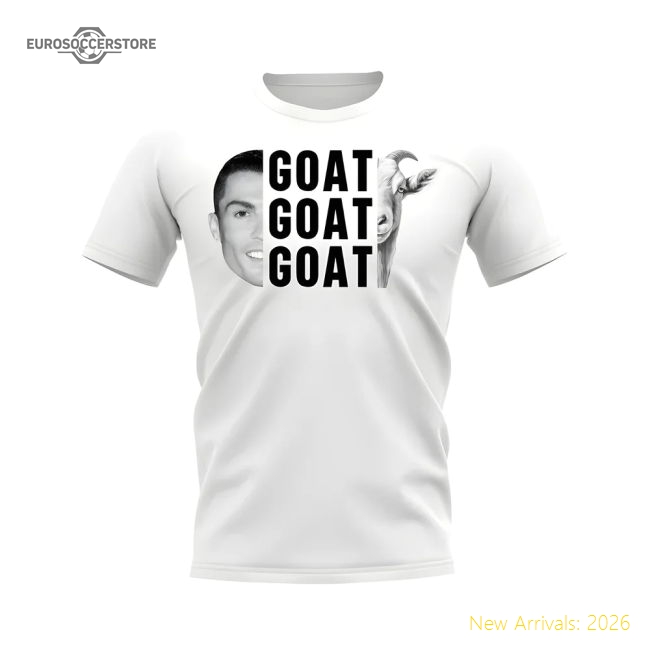 Cristiano Ronaldo Goat T-Shirt (White)-Football Jersey Hub