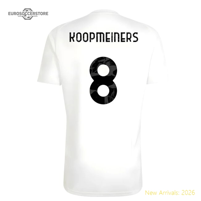 2025-2026 Juventus Training Tee (White) (Koopmeiners 8)-Football Jersey Hub