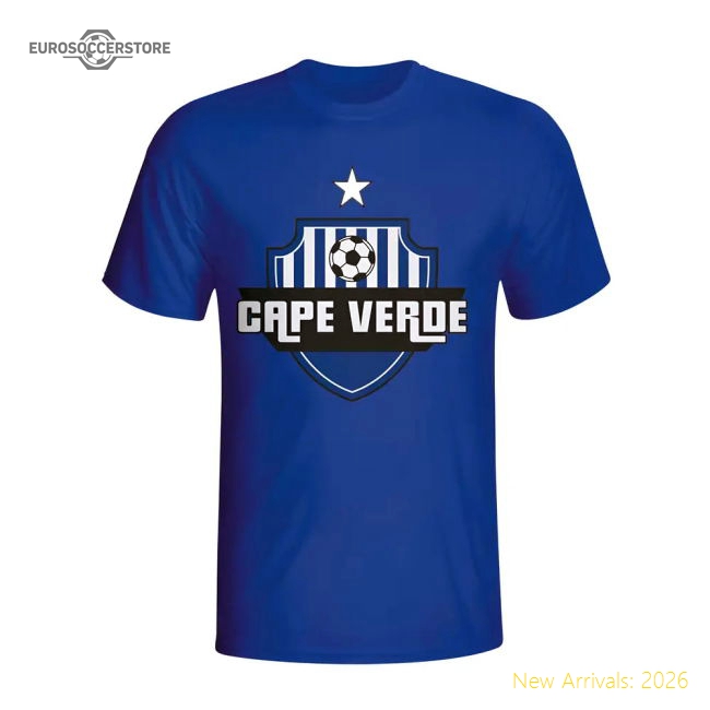 Cape Verde Country Logo T-shirt (blue) - Kids-Football Jersey Hub