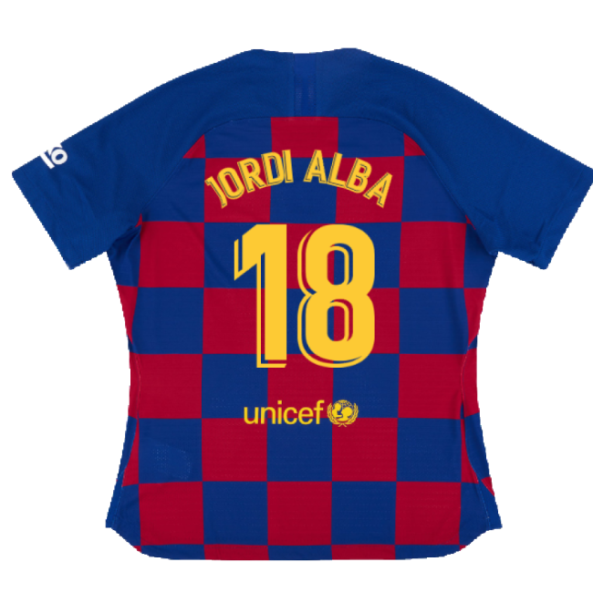 Barcelona 2019-20 Womens Home Shirt (Vaporkit) ((Excellent) S) (JORDI ALBA 18)-Football Jersey Hub