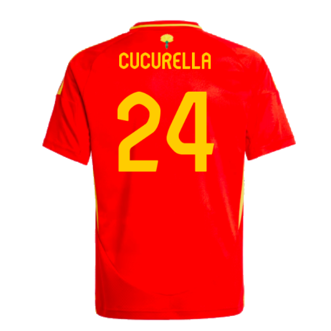 2024-2025 Spain Home Shirt (Kids) (Cucurella 24)-Football Jersey Hub