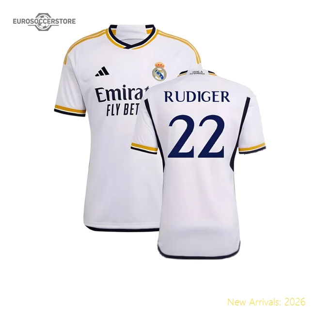 2023-2024 Real Madrid Home Shirt (Rudiger 22)-Football Jersey Hub