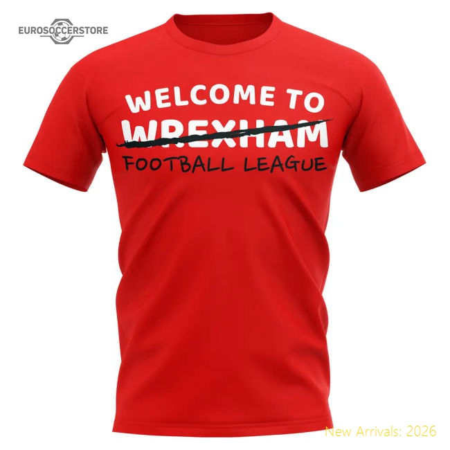 Wrexham Football League T-Shirt (Red)-Football Jersey Hub
