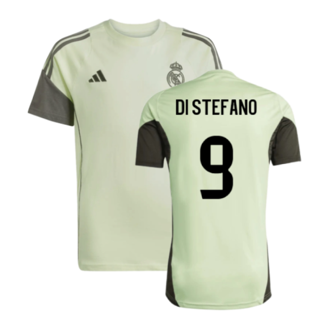 2025-2026 Real Madrid Training Tee (Almost Lime) - Kids (Di Stefano 9)-Football Jersey Hub