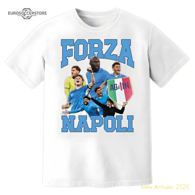 Forza Napoli Campioni T-Shirt (White)-Football Jersey Hub