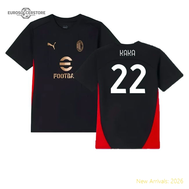 2024-2025 AC Milan Training Shirt (Black) - Kids (Kaka 22)-Football Jersey Hub