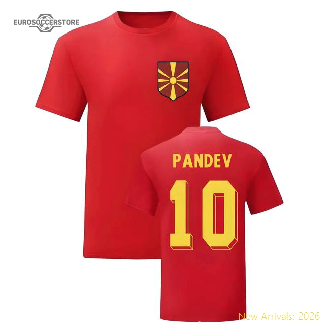 Goran Pandev Macedonia National Hero Tee\'s (Red)-Football Jersey Hub