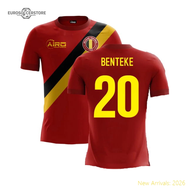2025-2026 Belgium Airo Concept Home Shirt (Benteke 20)-Football Jersey Hub