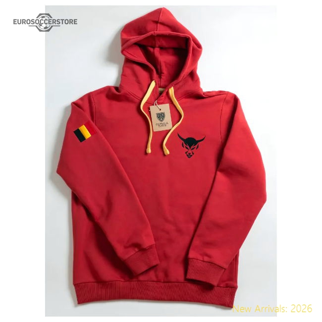 Belgium Le Diable Retro Football Hoodie (Red)-Football Jersey Hub
