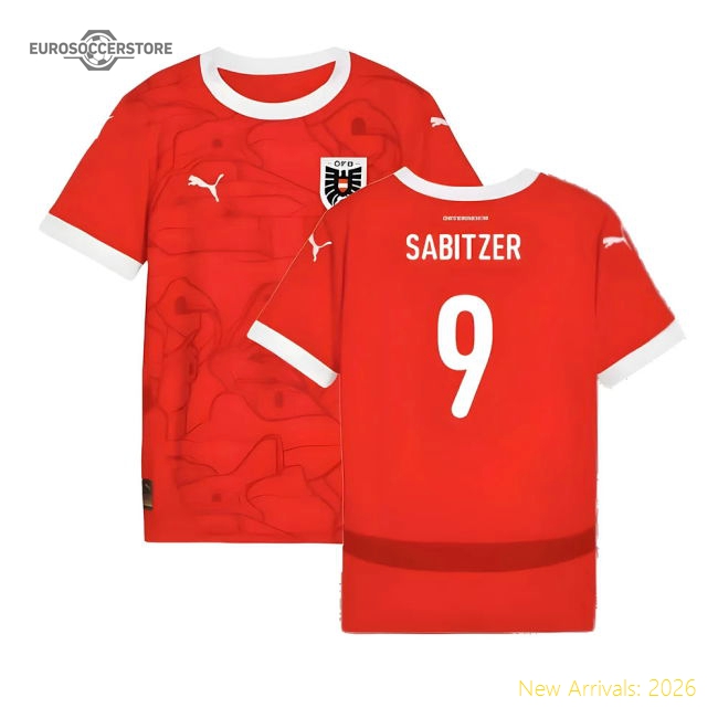 2024-2025 Austria Home Shirt (Kids) (Sabitzer 9)-Football Jersey Hub