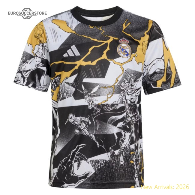 2025-2026 Real Madrid Pre Match Shirt (White) - Kids-Football Jersey Hub