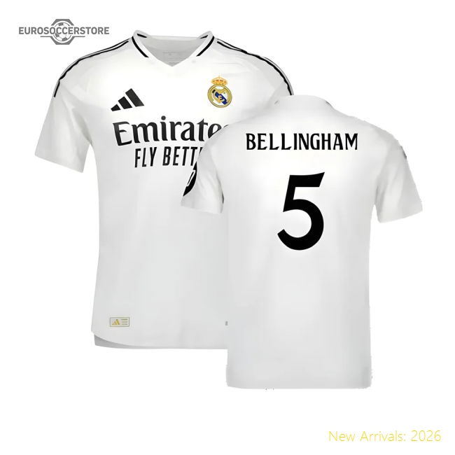 2024-2025 Real Madrid Authentic Home Shirt (Bellingham 5)-Football Jersey Hub
