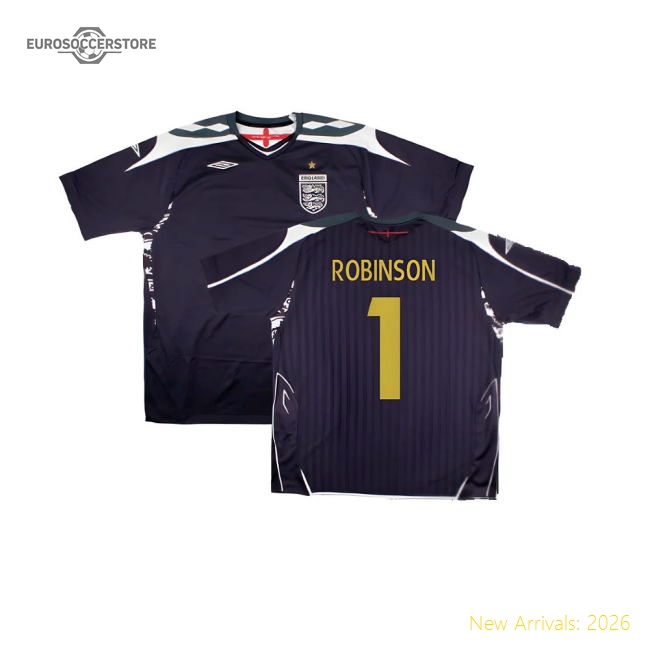 England 2007-08 GK Shirt ((Excellent) XXL) (Robinson 1)-Football Jersey Hub