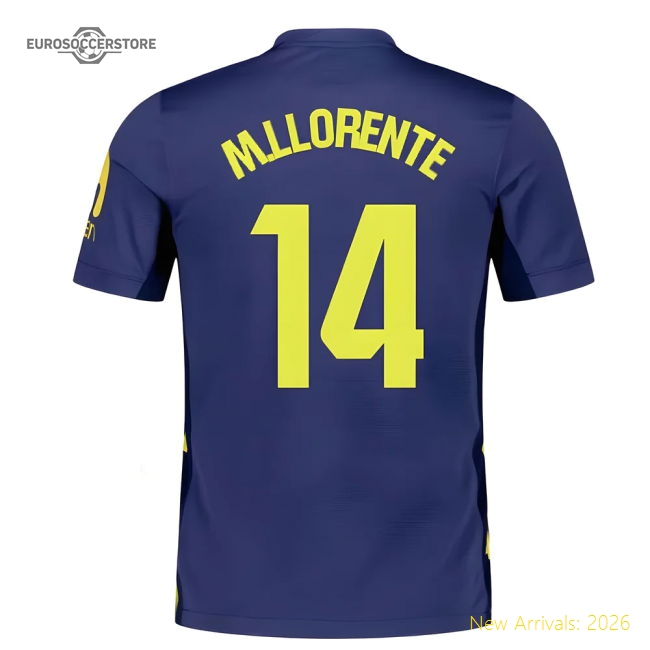 2025-2026 Atletico Madrid Away Shirt (M.Llorente 14)-Football Jersey Hub