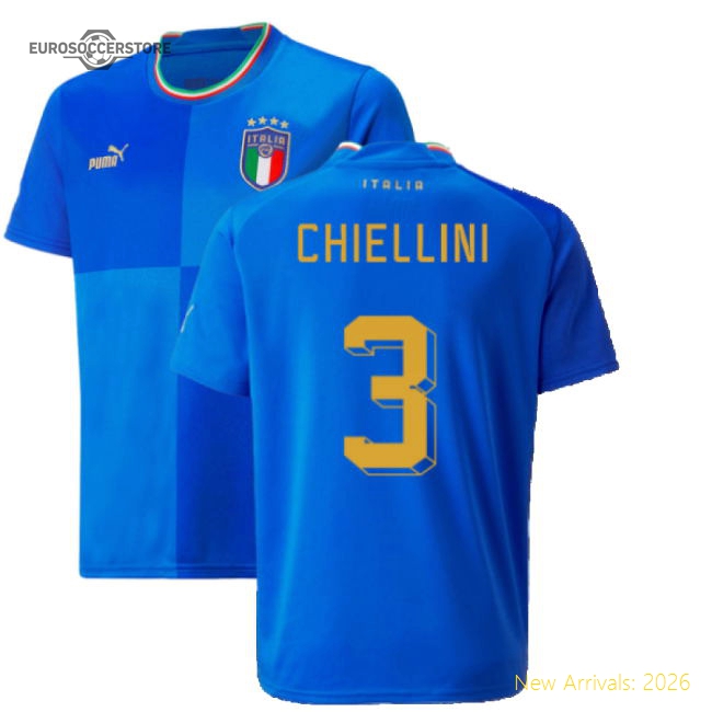 2022-2023 Italy Home Shirt (Kids) (CHIELLINI 3)-Football Jersey Hub