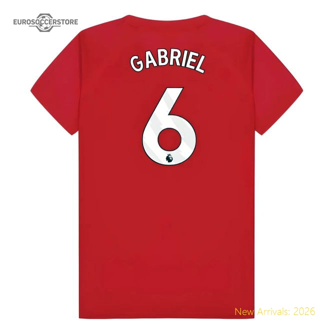Arsenal Poly T-Shirt (Red) - Kids (Gabriel 6)-Football Jersey Hub