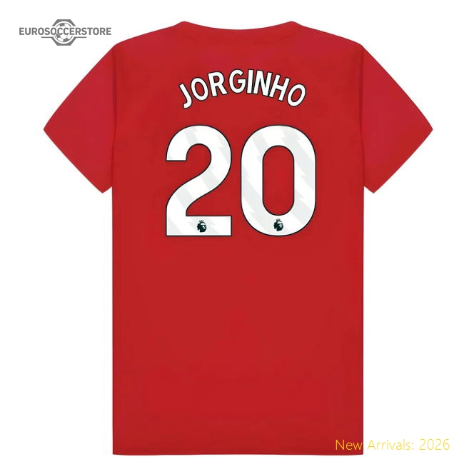 Arsenal Poly T-Shirt (Red) - Kids (Jorginho 20)-Football Jersey Hub