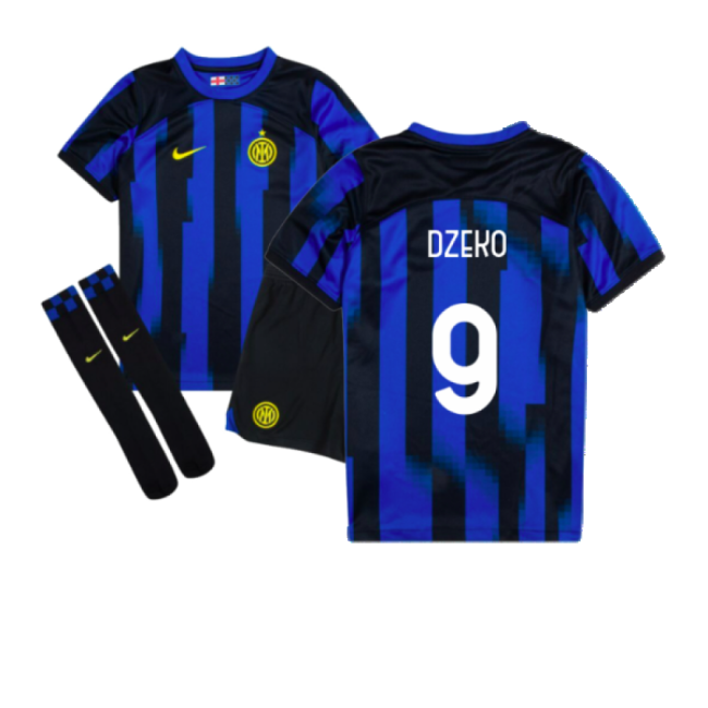2023-2024 Inter Milan Home Mini Kit (Dzeko 9)-Football Jersey Hub
