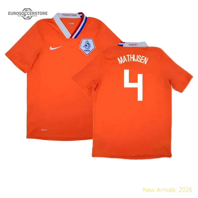 Holland 2008-10 Home Shirt ((Excellent) M) (Mathijsen 4)-Football Jersey Hub