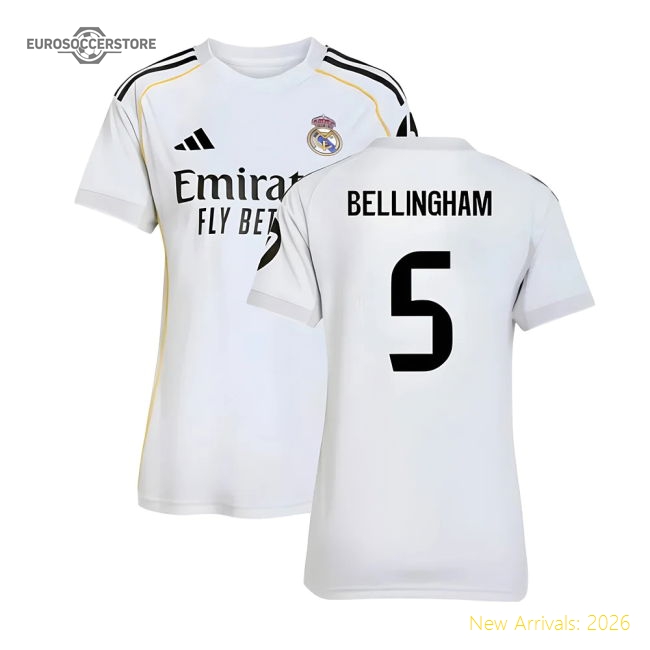 2025-2026 Real Madrid Home Shirt (Womens) (Bellingham 5)-Football Jersey Hub