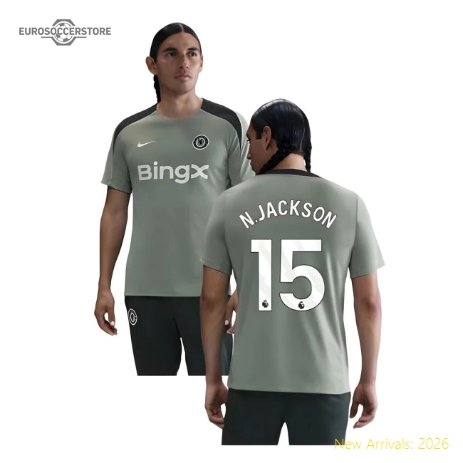 2025-2026 Chelsea Strike Training Shirt (Jade Green) (N.Jackson 15)-Football Jersey Hub