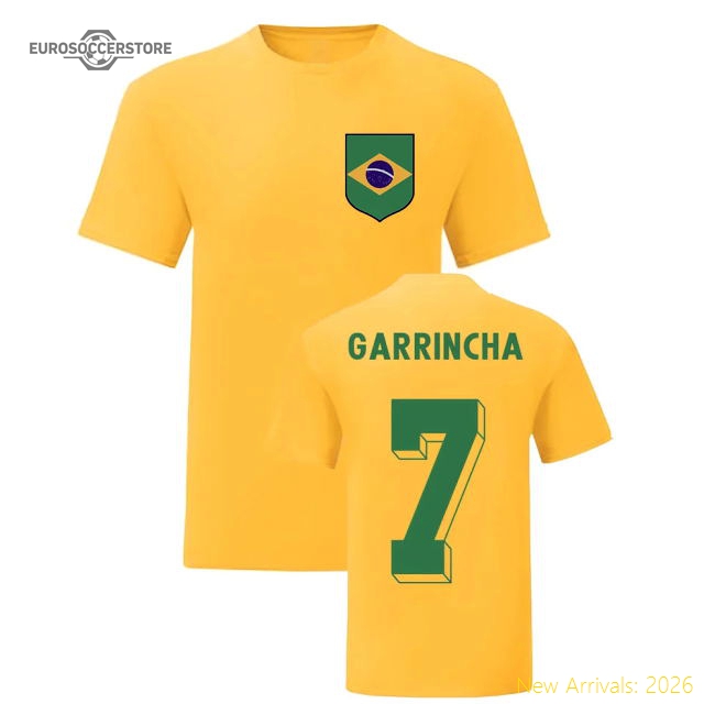 Garrincha Brazil National Hero Tee\'s (Yellow)-Football Jersey Hub